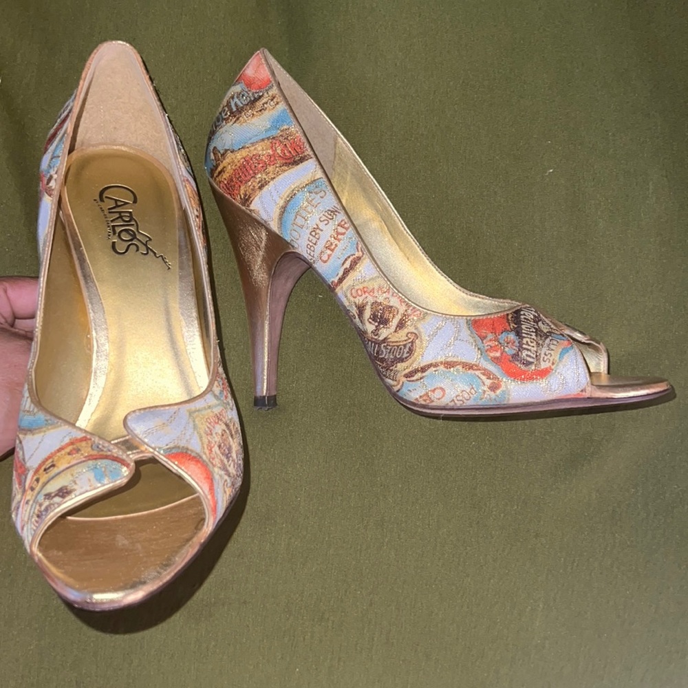 Carlos Santana open toed heels.